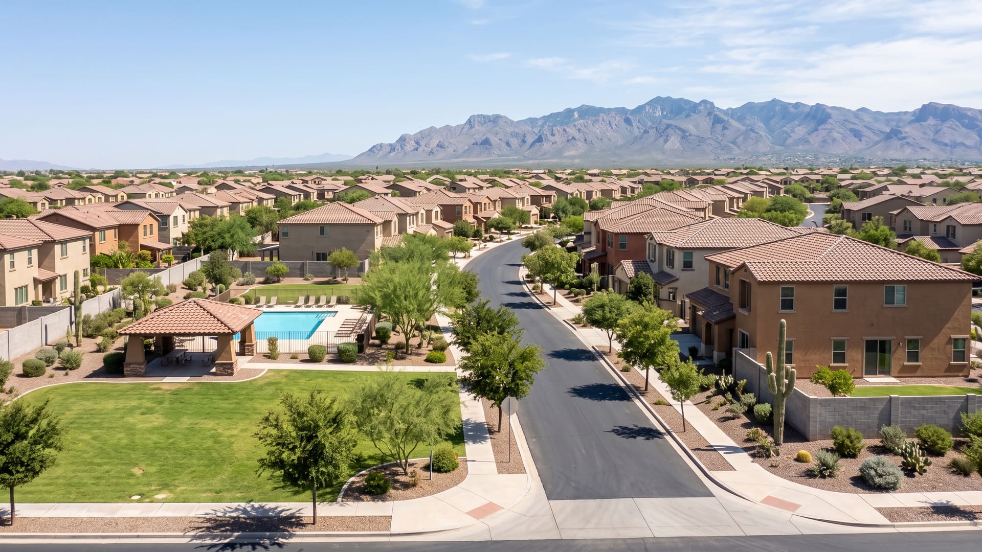 Continental Ranch, Marana, AZ — Family neighborhood with Marana USD (Coyote Trail / Twin Peaks / Rattlesnake Ridge Elem, Marana Middle, Marana HS) schools. Avg. sale price $369,000.