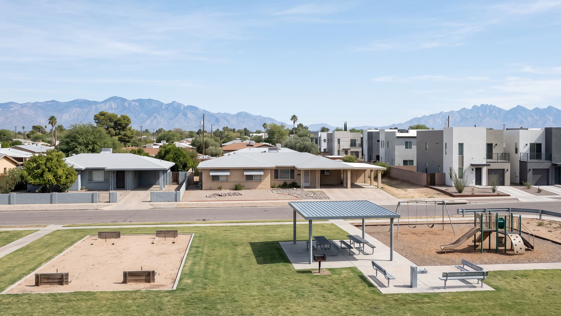Corbett, Tucson, AZ — Affordable neighborhood with Tucson Unified School District schools. Avg. sale price $278,000.