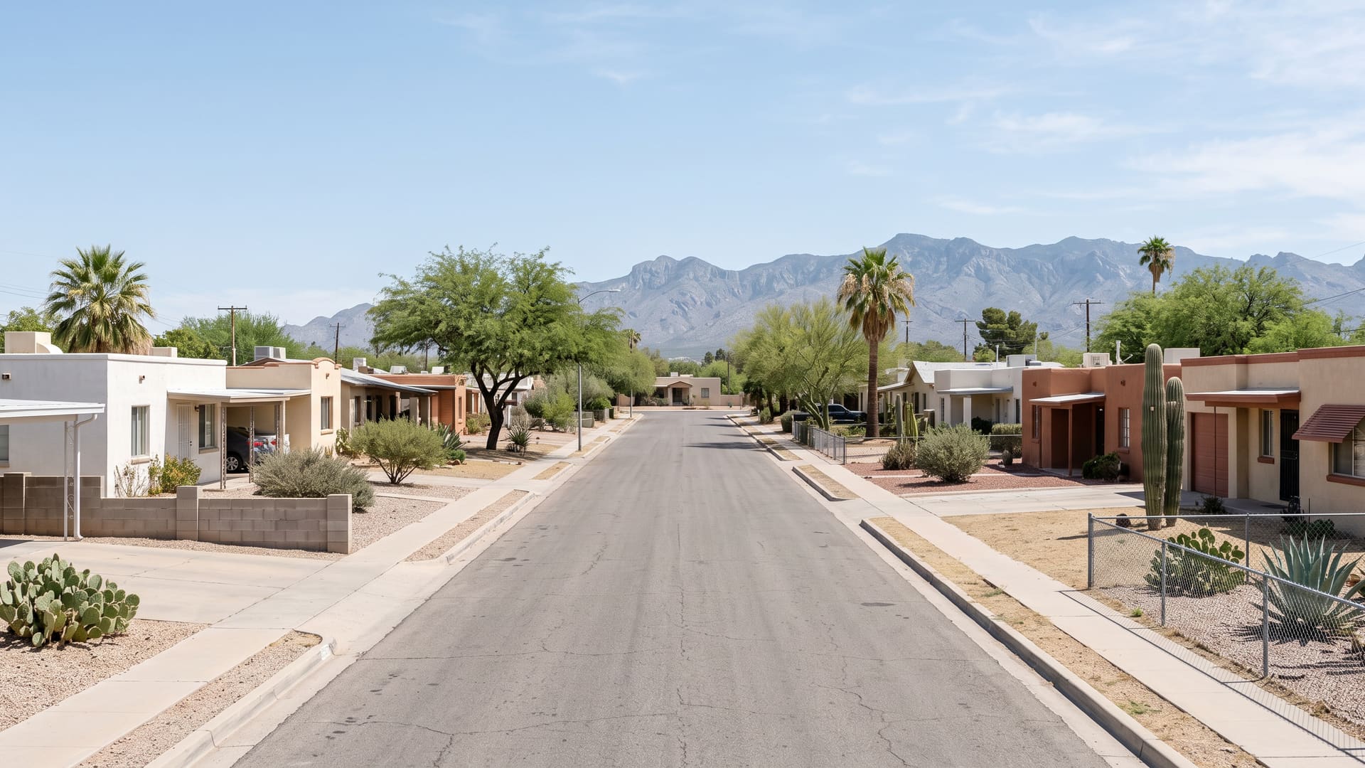 Fairgrounds, Tucson, AZ — Suburban neighborhood with TUSD (Van Buskirk Elementary, Utterback Middle, Pueblo High) schools. Avg. sale price $206,411.