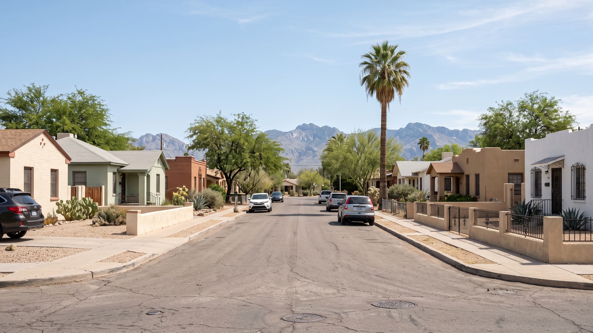 Miles East West, Tucson, AZ — Urban neighborhood with TUSD (Sam Hughes or Robison, Mansfeld, Tucson High) schools. Avg. sale price $371,771.