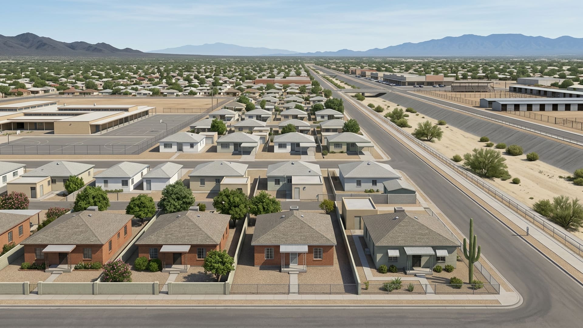 Wakefield, Tucson, AZ — Affordable neighborhood with TUSD (C E Rose, Hollinger or Mission View Elementary, Utterback Middle, Pueblo High) schools. Avg. sale price $231,000.